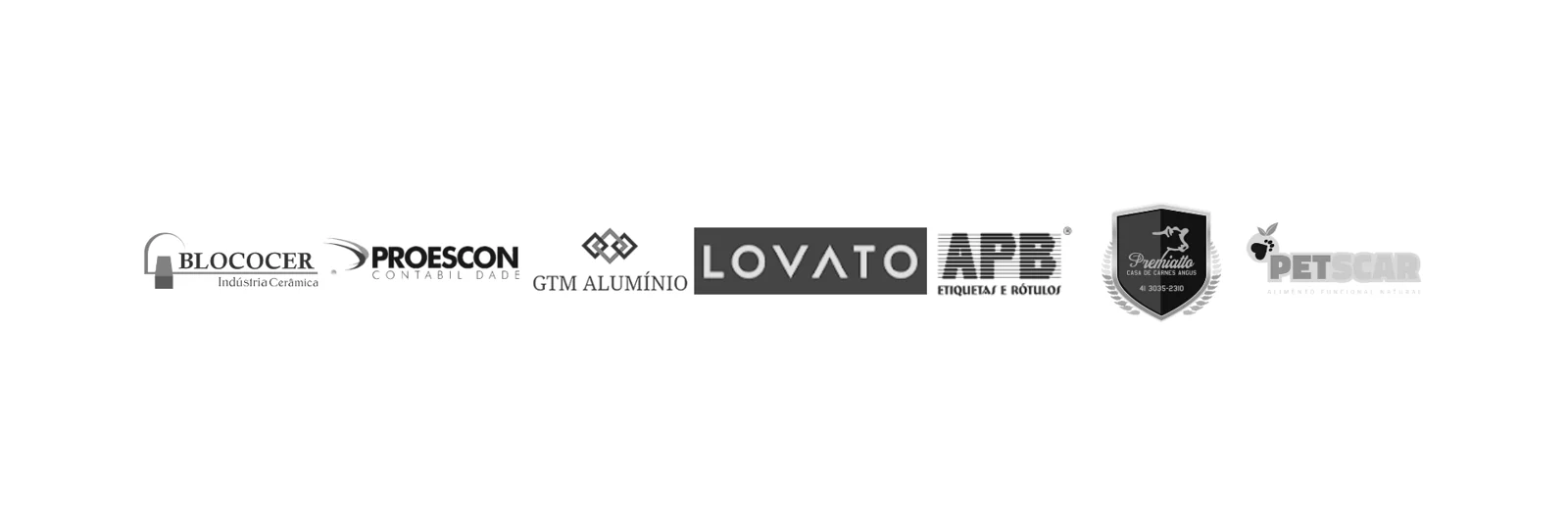 Logotipos de empresas clientes e parceiras da Ambiental Sul, grupo 7
