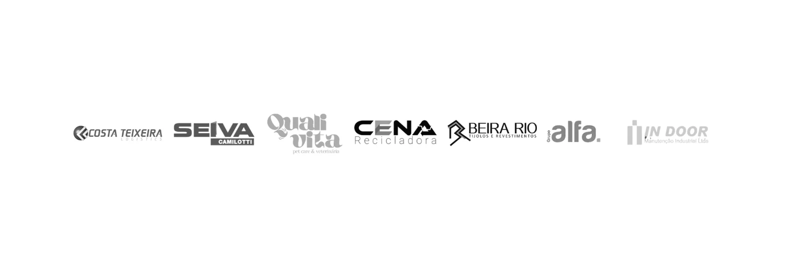 Logotipos de empresas clientes e parceiras da Ambiental Sul, grupo 2