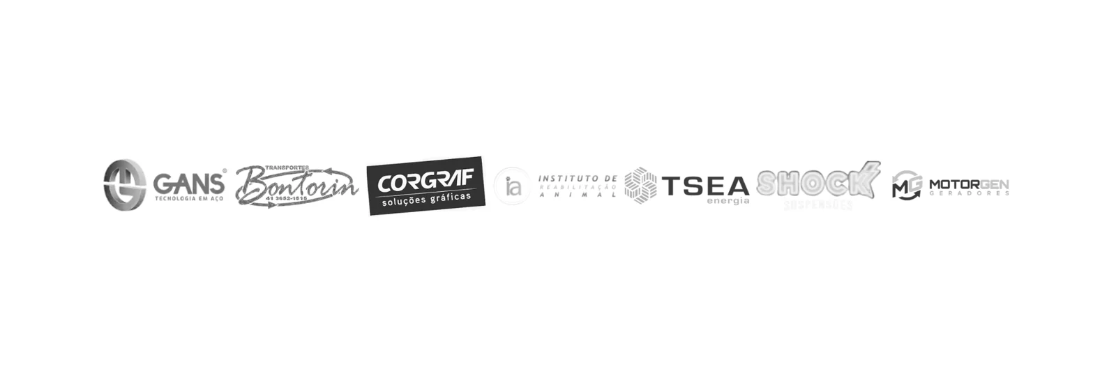 Logotipos de empresas clientes e parceiras da Ambiental Sul, grupo 5